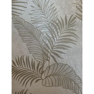 Drapp arany nagy levél mintás tapéta