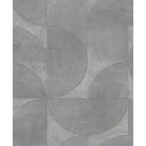 Szürke, arany, kör mintás, beton hatású tapéta