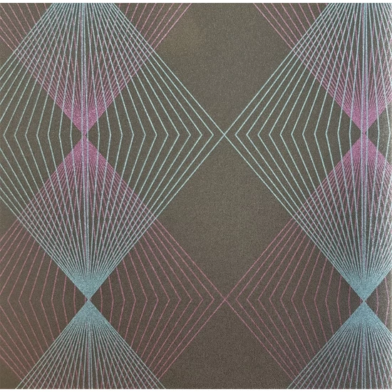 Szürke alapon kék lila geometriai mintás tapéta