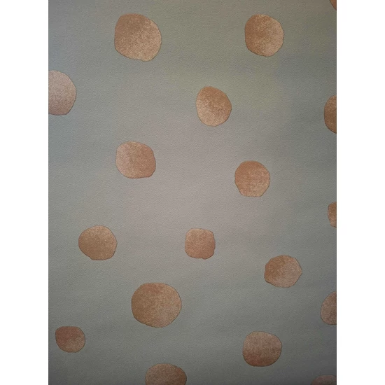 Kék szürke alapon arany bézs pöttyös tapéta