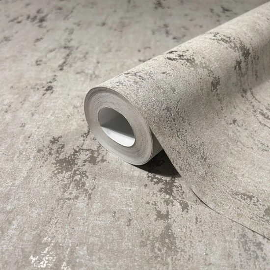 Matt sötétszürke alapon fényes beton mintás tapéta