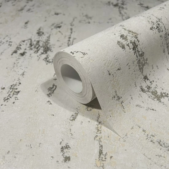 Matt bézs alapon fényes arany beton mintás tapéta