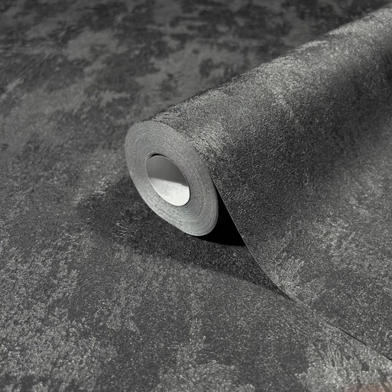 Fényes fekete beton mintás tapéta