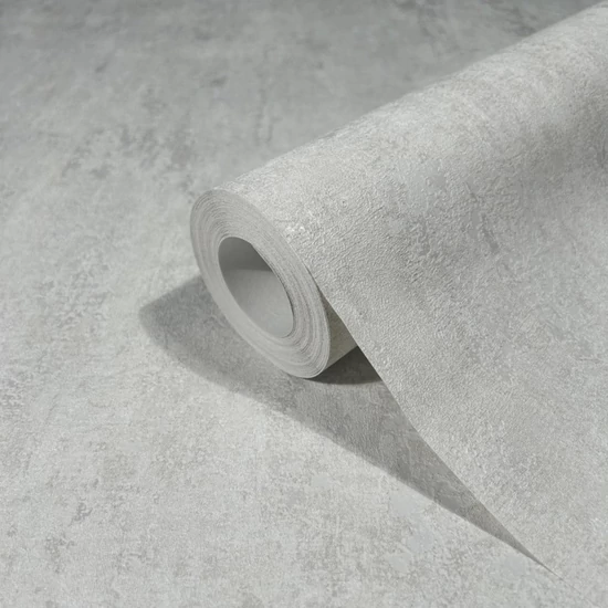 Matt krémfehér alapon fényes beton mintás tapéta