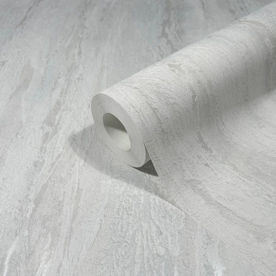 Matt kékesfehér alapon fényes vakolat mintás tapéta