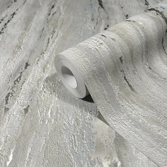 Matt sötétszürke kék alapon fényes vakolat mintás tapéta