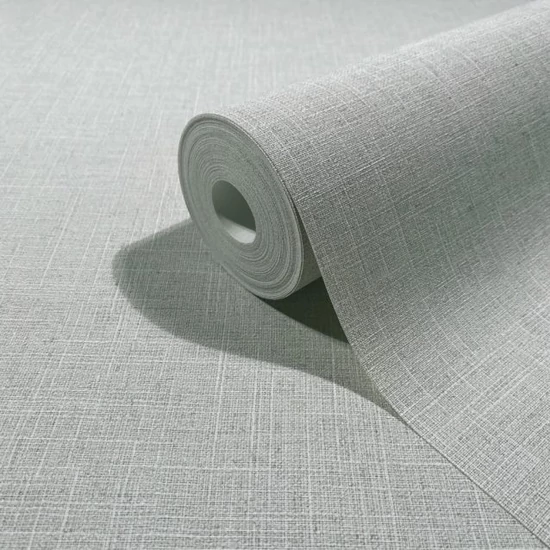 Hamvas zsálya/púderes szürkészöld tónusú textilhatású tapéta