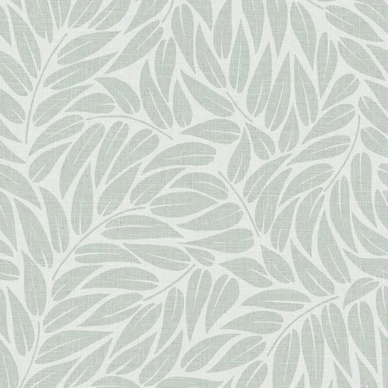  Törtfehér és világoszöld tónusú leveles tapéta