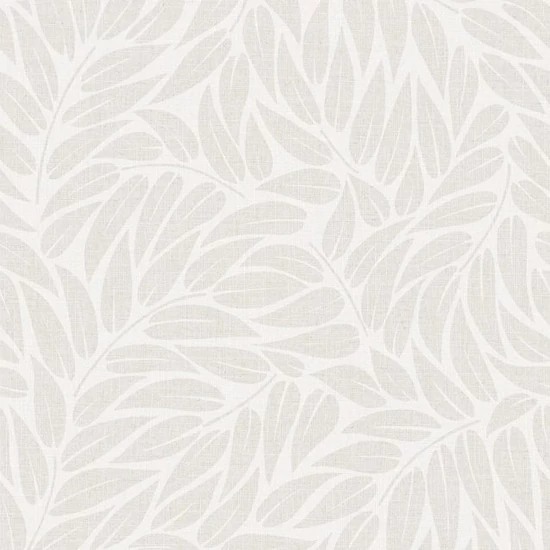 Krémfehér bézs és szürkésbézs tónusú leveles tapéta