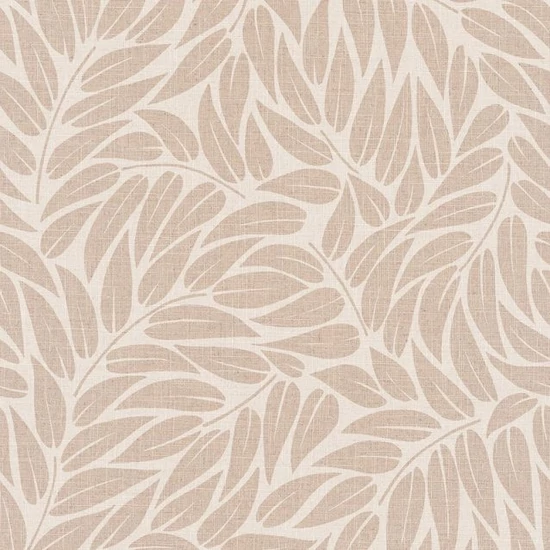 Krémszínű és mogyoróbézs tónusú leveles tapéta