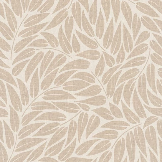 Ecru és barna tónusú leveles tapéta