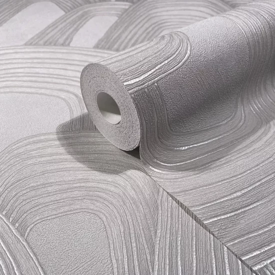 Fehér színű geometriai mintás tapéta