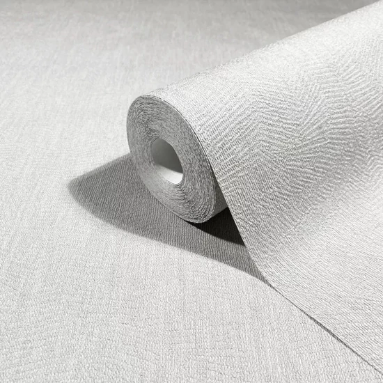 Szürkésfehér szövött hatású tapéta