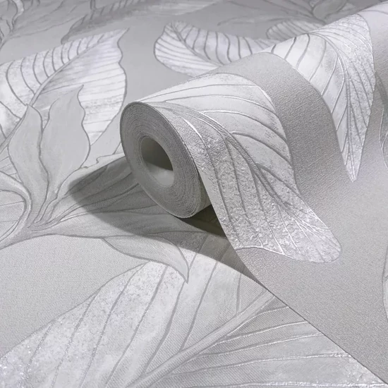 Törtfehér leveles tapéta