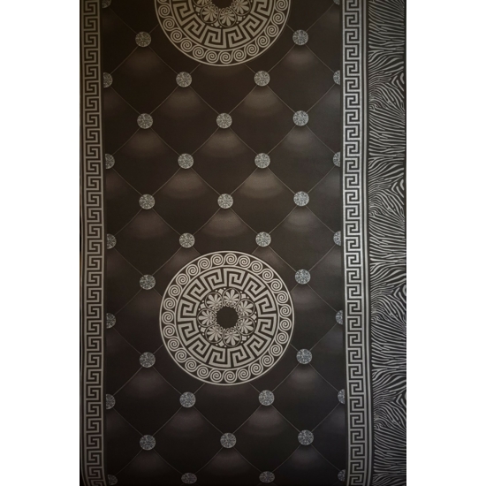 Fekete szürke Versace mintás tapéta