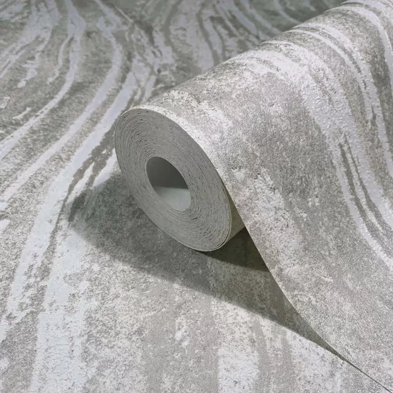 Hullámos ezüstszürke fehér tapéta