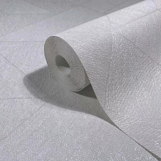 Gyöngyházfehér geometriai mintás tapéta