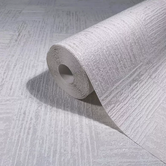 Gyöngyházfehér színű geometriai mintás tapéta