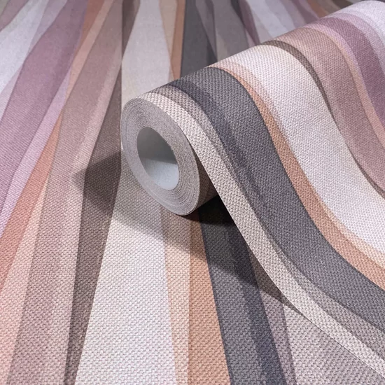 Barna lila színű csíkos mintás tapéta