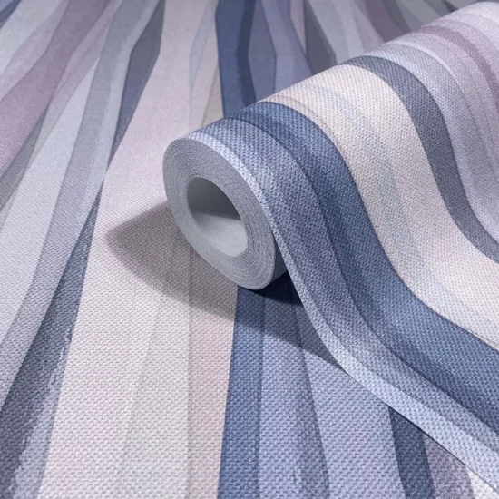 Kék lila színű csíkos mintás tapéta