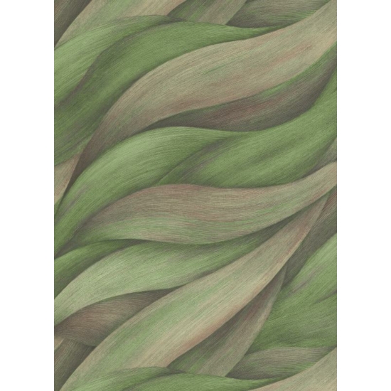 Zöld szürkésbarna hullámos tapéta