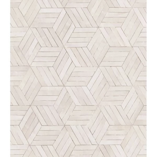 Halványszürke bézs geometriai mintás tapéta