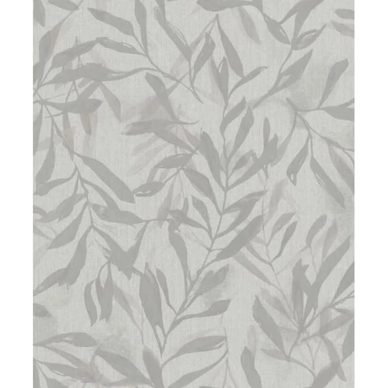 Szürke barna bézs leveles tapéta