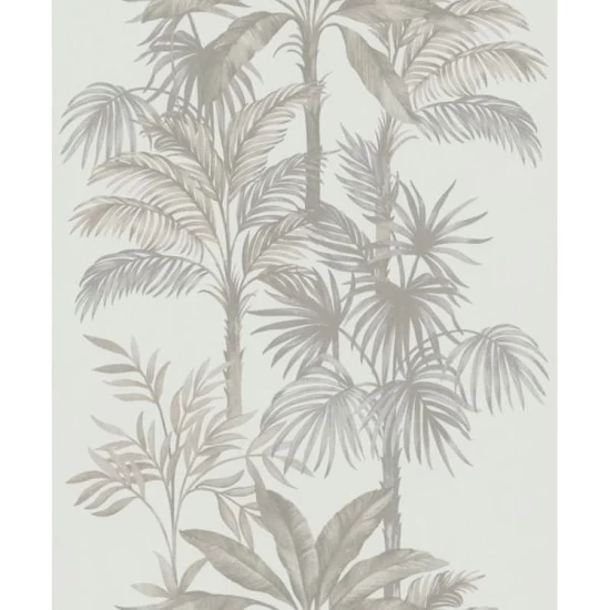 Bézs barna szürke pálmafaleveles tapéta