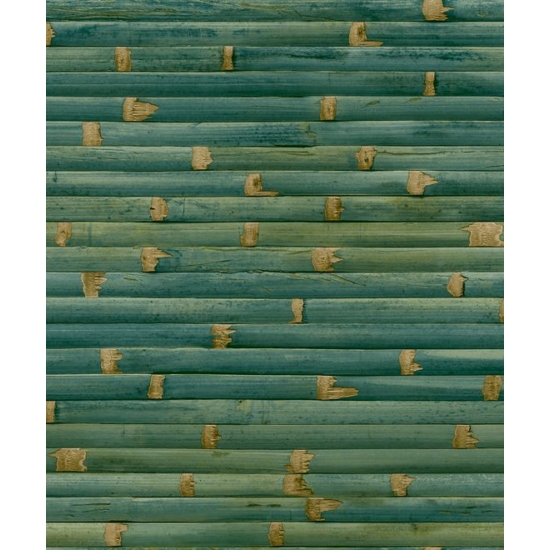 Zöld, türkiz, arany, fekete, bambusz mintás tapéta