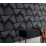 Kép 2/3 - Fekete ezüst 3d geometriai mintás tapéta
