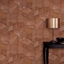 Kép 3/3 - Téglavörös barna arany 3D kő mintás tapéta