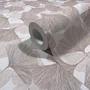 Kép 1/2 - Púderrózsaszín és tejeskávé tónusú gingko 3d mintás tapéta