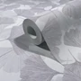 Kép 1/2 - Törtfehér és szürke tónusú tapéta gingko 3d mintás tapéta