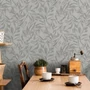Kép 2/2 - Szürke barna bézs leveles tapéta