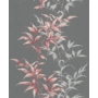 Kép 1/2 - Szürke, rózsaszín, bordó, leveles tapéta