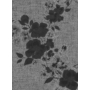 Kép 1/3 - Világos, ezüst, tükröződő alapon fekete virágos tapéta