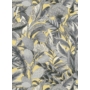 Kép 1/2 - Sárga, bézs, szürke, ezüst, fényes, levél mintás tapéta