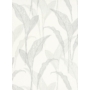 Kép 1/2 - Fehér, krém, szürke, ezüst, erezett, fényes, levél mintás tapéta