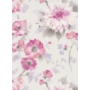 Kép 1/2 - Fehér, rózsaszín, szürke, csillogó, virág mintás tapéta