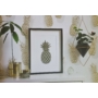 Kép 2/2 - fehér alapon, szürke-bézs, ananász mintás tapéta