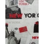 Kép 2/2 - Fehér alapon, piros, fekete, New York városa tapéta