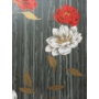 Kép 2/2 - Szürke, arany, piros, fehér virágos tapéta
