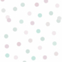 Kép 1/2 - Fehér, pasztell, lila, zöld, pöttyös tapéta