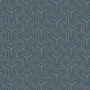 Kép 1/2 - Csillogós kék alapon, barna, fekete, geometriai mintás tapéta
