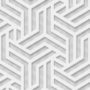 Kép 1/2 - Fényes, ezüst alapon, fehér geometriai mintás tapéta